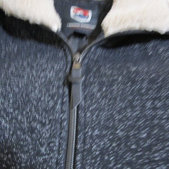 I Madison Expedition women's size XL, grey tweed hooded coat, lined, front zip - Picture 15 of 15